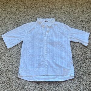 White short sleeved button down